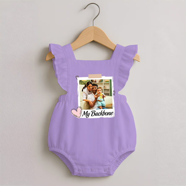 My Backbone Romper Frock | Personalized Family Romper Frock Honoring Loved Ones - LILAC - 0 - 3 Months Old (Chest 19")