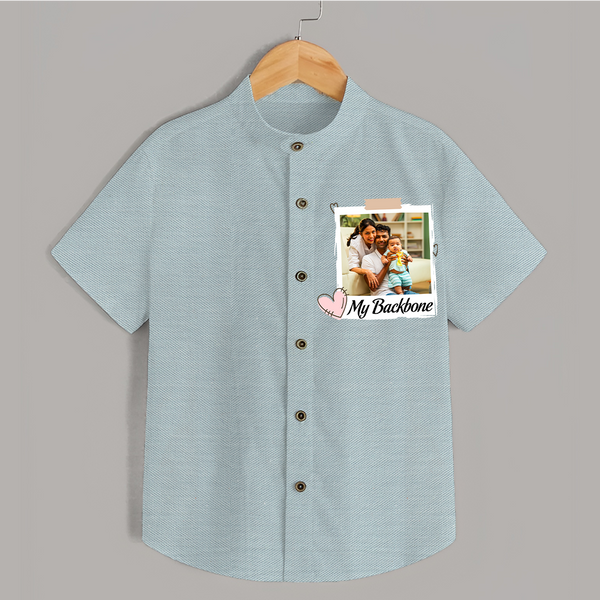 My Backbone Shirt | Personalized Family Shirt Honoring Loved Ones - ARCTIC BLUE - 0 - 6 Months Old (Chest 23")
