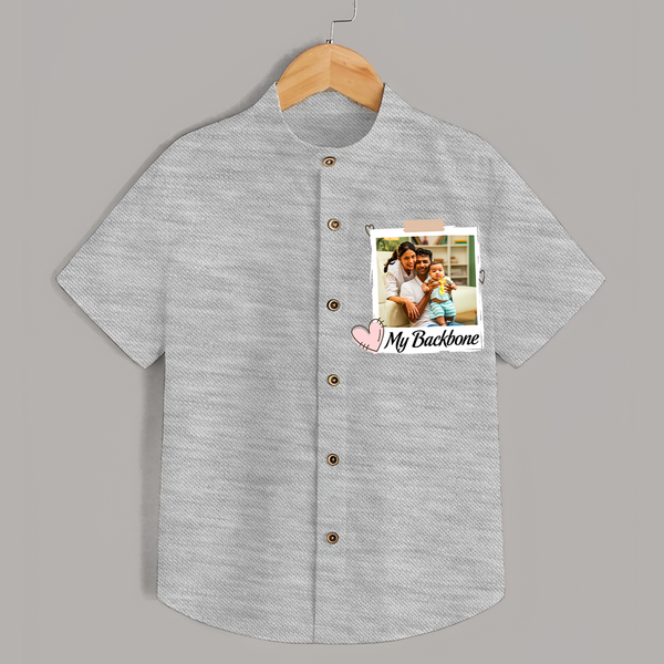 My Backbone Shirt | Personalized Family Shirt Honoring Loved Ones - GREY - 0 - 6 Months Old (Chest 23")