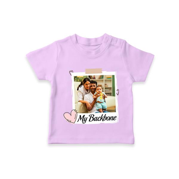 My Backbone T-shirt | Personalized Family T-shirt Honoring Loved Ones - LILAC - 0-5 Months Old (Chest 17")