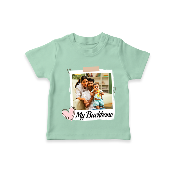 My Backbone T-shirt | Personalized Family T-shirt Honoring Loved Ones - MINT GREEN - 0-5 Months Old (Chest 17")