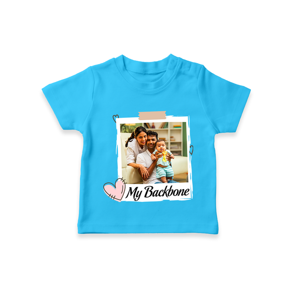 My Backbone T-shirt | Personalized Family T-shirt Honoring Loved Ones - SKY BLUE - 0-5 Months Old (Chest 17")