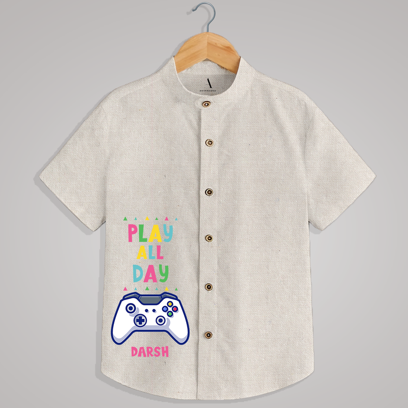 "Play all day" - Quirky Casual shirt with customised name