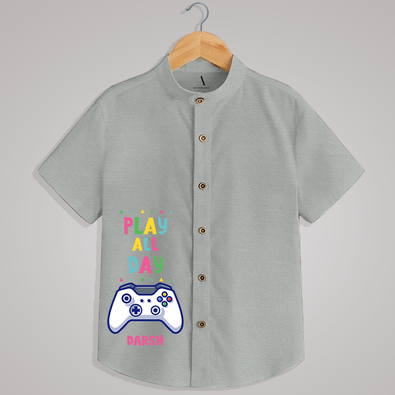 "Play all day" - Quirky Casual shirt with customised name