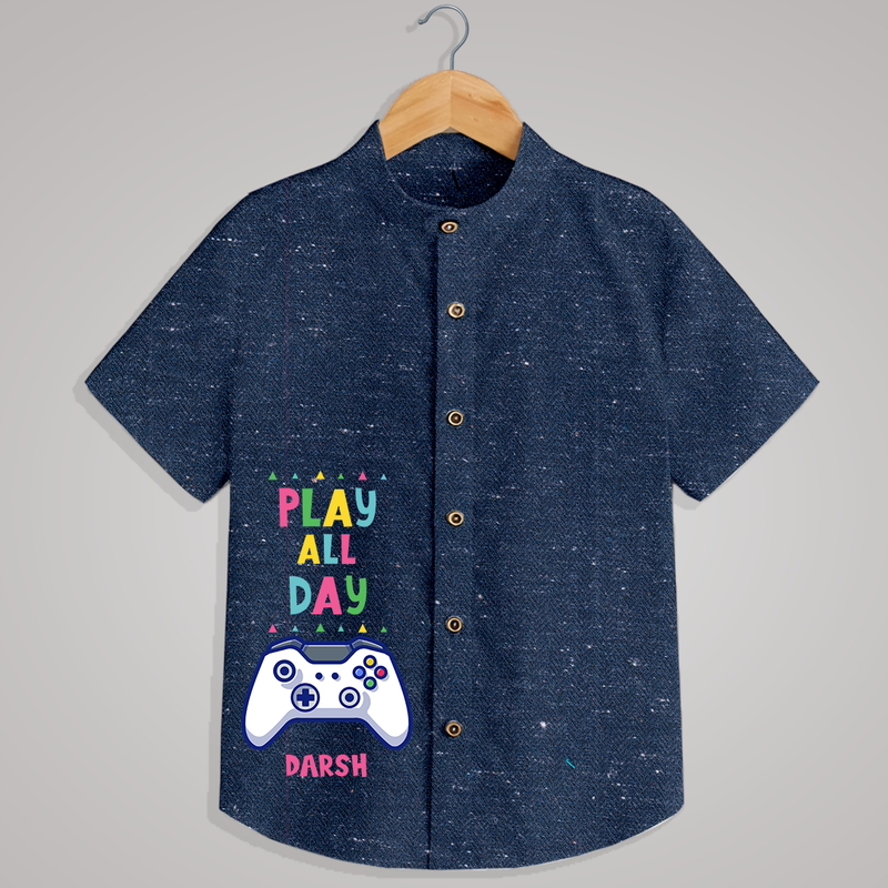 "Play all day" - Quirky Casual shirt with customised name