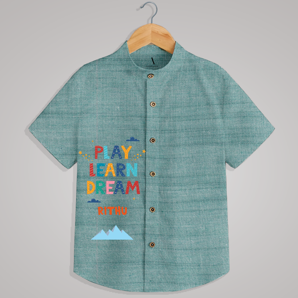 "Play Learn Dream" - Quirky Casual shirt with customised name