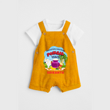 Harvesting Happiness Pongal Vibes - Customized Dungaree Set For Kids - CHROME YELLOW - 0 - 5 Months Old (Chest 18")