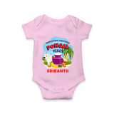 Harvesting Happiness Pongal Vibes - Customized Romper For Babies - PINK - 0 - 3 Months Old (Chest 16")