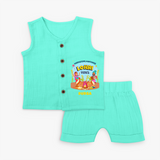 Harvesting Happiness Lohri Vibes - Customized Jabla For Kids - AQUA GREEN - 0 - 3 Months Old (Chest 9.8")