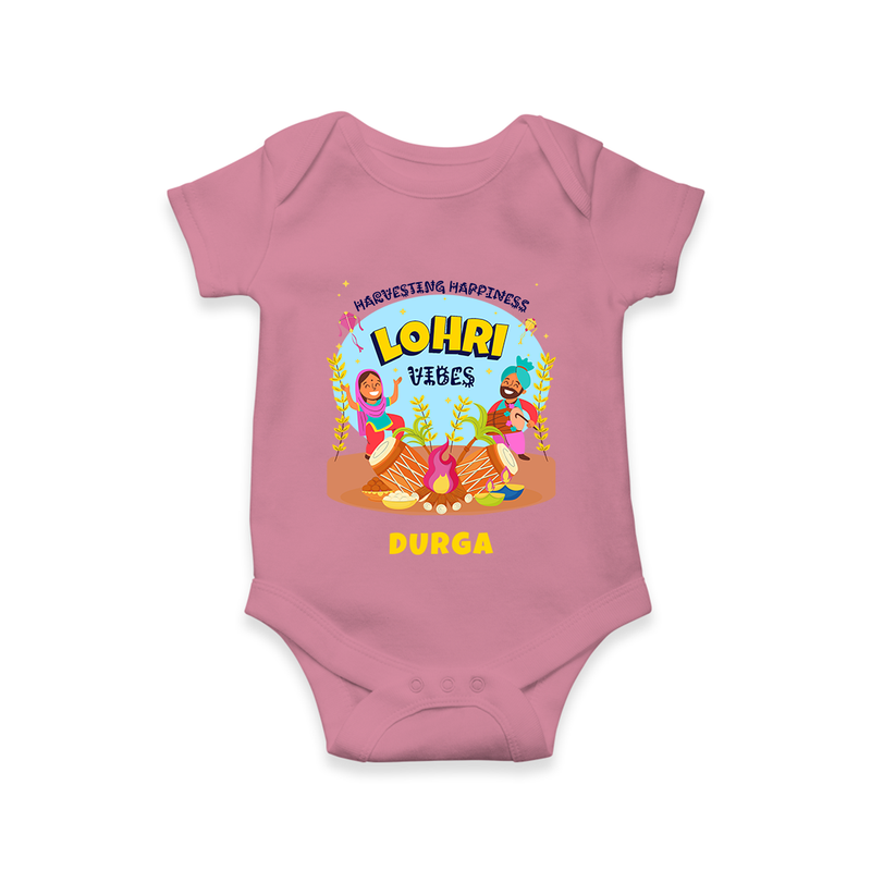 Harvesting Happiness Lohri Vibes - Customized Romper For Babies - ONION - 0 - 3 Months Old (Chest 16")