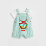 Harvesting Happiness Makar Sankranti Vibes - Customized Dungaree Set For Kids - ARCTIC BLUE - 0 - 5 Months Old (Chest 18")