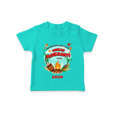 Harvesting Happiness Makar Sankranti Vibes - Customized T-Shirt For Kids - TEAL - 0-5 Months Old (Chest 17")