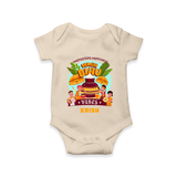 Harvesting Happiness Magh Bihu Vibes - Customized Romper For Babies - IVORY - 0 - 3 Months Old (Chest 16")