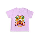 Harvesting Happiness Magh Bihu Vibes - Customized T-Shirt For Kids - LILAC - 0-5 Months Old (Chest 17")