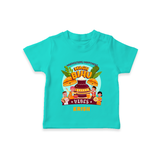 Harvesting Happiness Magh Bihu Vibes - Customized T-Shirt For Kids - TEAL - 0-5 Months Old (Chest 17")