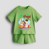 Happy Pongal With Amma Appa - Customized Co-ord Set For Kids - KIWI GREEN - 1-2 Years Old (Chest 22")