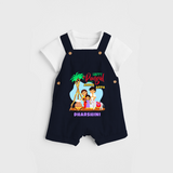 Happy Pongal With Amma Appa - Customized Dungaree Set For Kids - NAVY BLUE - 0 - 5 Months Old (Chest 18")