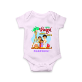 “Happy Pongal with Amma Appa” Family Illustration | Personalized Kids Romper  - LILAC - New Born (Chest 14")
