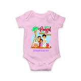 Happy Pongal With Amma Appa - Customized Romper For Babies - PINK - 0 - 3 Months Old (Chest 16")