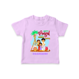 Happy Pongal With Amma Appa - Customized T-Shirt For Kids - LILAC - 0-5 Months Old (Chest 17")