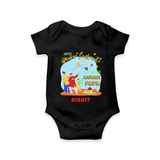 Happy Makar Sankranti With Mummy Papa - Customized Romper For Babies - BLACK - 0 - 3 Months Old (Chest 16")