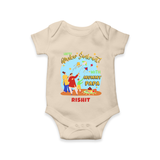 Happy Makar Sankranti With Mummy Papa - Customized Romper For Babies - IVORY - 0 - 3 Months Old (Chest 16")