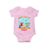 Happy Makar Sankranti With Mummy Papa - Customized Romper For Babies - PINK - 0 - 3 Months Old (Chest 16")