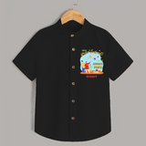 Happy Makar Sankranti With Mummy Papa - Customized Shirt For Kids - BLACK - 0 - 6 Months Old (Chest 23")