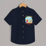 Happy Makar Sankranti With Mummy Papa - Customized Shirt For Kids - NAVY BLUE - 0 - 6 Months Old (Chest 23")