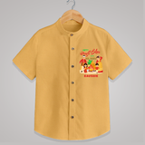 Happy Magh Bihu With Ma Baba - Customized Shirt For Kids - PASTEL YELLOW - 0 - 6 Months Old (Chest 23")