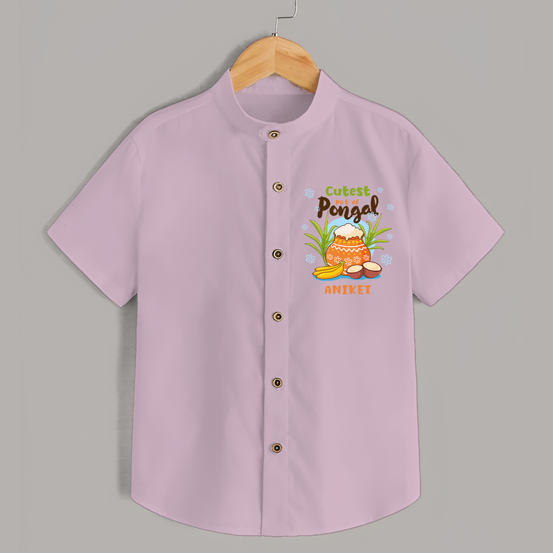 Cutest Pot Of Pongal - Customized Shirt For Kids - PINK - 0 - 6 Months Old (Chest 23")