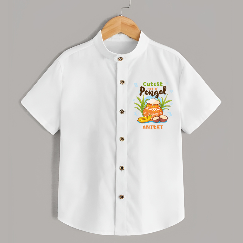 Cutest Pot Of Pongal - Customized Shirt For Kids - WHITE - 0 - 6 Months Old (Chest 23")