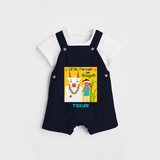 Little Farmer On Pongal - Customized Dungaree Set For Kids - NAVY BLUE - 0 - 5 Months Old (Chest 18")