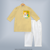 Little Farmer On Pongal - Customized Kurta Set For Kids - YELLOW - 3 - 6 Months Old (Chest 24", Kurta Length 14'', Waist 19", Pant Length 14")