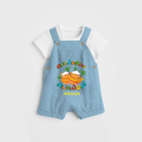 Pongaloo Pongal - Customized Dungaree Set For Kids - SKY BLUE - 0 - 5 Months Old (Chest 18")