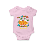 Pongalo Pongal” Twin Pots – Tamil Typograph | Personalized Kids Romper  - BABY PINK - New Born (Chest 14")