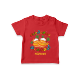 Pongalo Pongal” Twin Pots – Tamil Typograph | Personalized Kids T-Shirt  - RED - 0-5 Months Old (Chest 17")