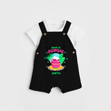 Sweet as Pongal Pot Illustration | Personalized Kids Dungaree  - BLACK - 0 - 5 Months Old (Chest 18")