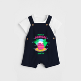 Sweet As Pongal - Customized Dungaree Set For Kids - NAVY BLUE - 0 - 5 Months Old (Chest 18")