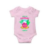 Sweet as Pongal Pot Illustration | Personalized Kids Romper  - BABY PINK - New Born (Chest 14")