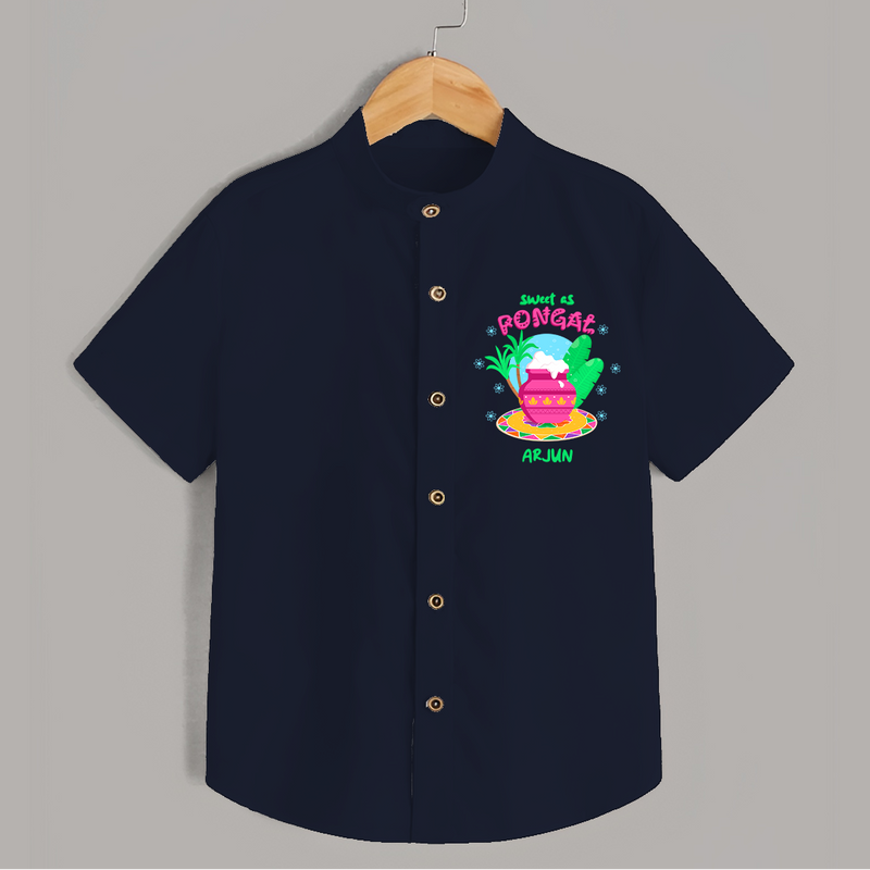 Sweet As Pongal - Customized Shirt For Kids - NAVY BLUE - 0 - 6 Months Old (Chest 23")