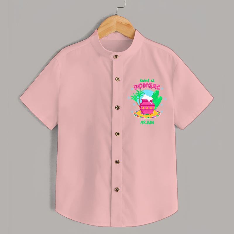 Sweet As Pongal - Customized Shirt For Kids - PEACH - 0 - 6 Months Old (Chest 23")