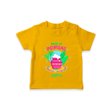 Sweet as Pongal Pot Illustration | Personalized Kids T-Shirt  - CHROME YELLOW - 0-5 Months Old (Chest 17")