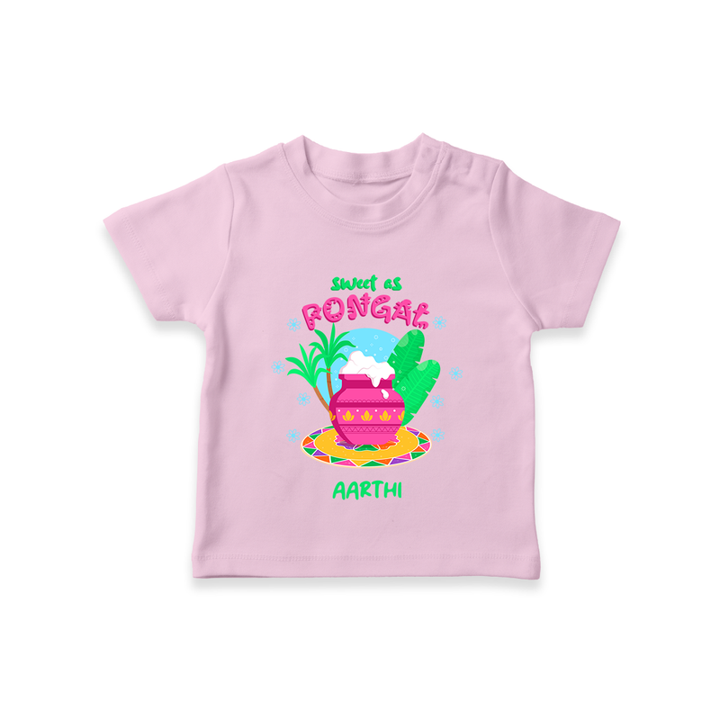 Sweet As Pongal - Customized T-Shirt For Kids - PINK - 0-5 Months Old (Chest 17")