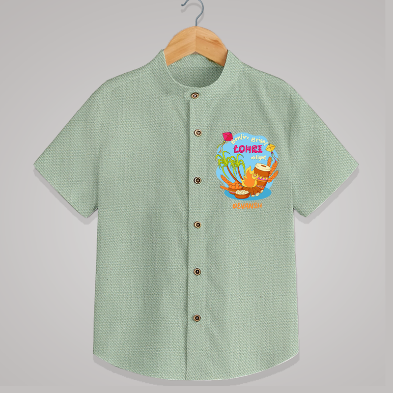 Bonfire Bright Lohre Delight - Customized Shirt For Kids - MINT GREEN - 0 - 6 Months Old (Chest 23")