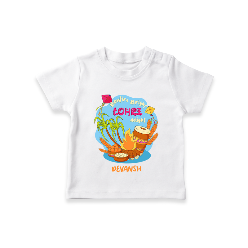 Bonfire Bright Lohre Delight - Customized T-Shirt For Kids - WHITE - 0-5 Months Old (Chest 17")