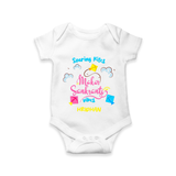 Soaring Kites Makar Sankranti Vibes - Customized Romper For Babies - WHITE - 0 - 3 Months Old (Chest 16")