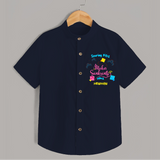 Soaring Kites Makar Sankranti Vibes - Customized Shirt For Kids - NAVY BLUE - 0 - 6 Months Old (Chest 23")