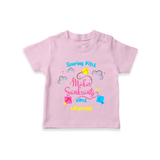 Soaring Kites Makar Sankranti Vibes - Customized T-Shirt For Kids - PINK - 0-5 Months Old (Chest 17")