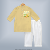 Sweet Pitha Magh Bihu Fiesta - Customized Kurta Set For Kids - YELLOW - 3 - 6 Months Old (Chest 24", Kurta Length 14'', Waist 19", Pant Length 14")